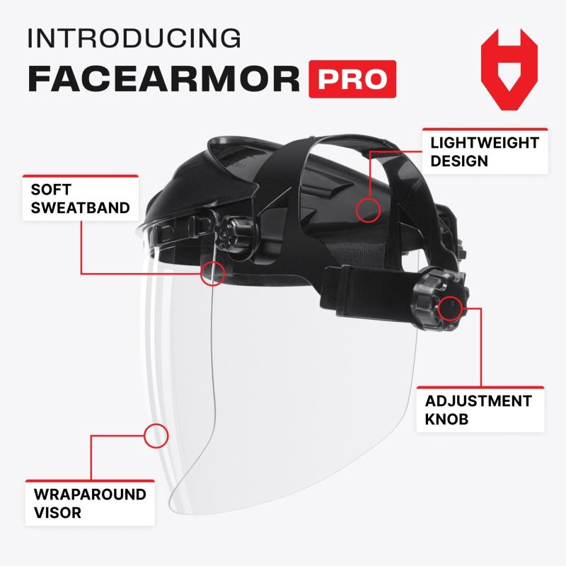 facearmor pro heavy duty flip up face shield 981630