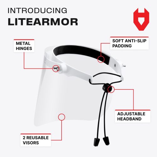 litearmor lightweight flip up face shield 255750